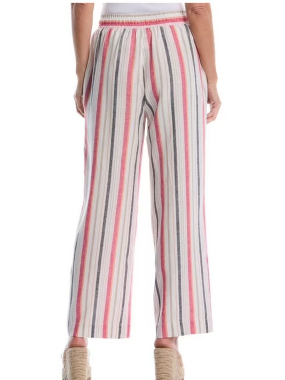 Rafaella Linen Blend Pants XL Star White (Striped) NWT Lightweight - Picture 2 of 14